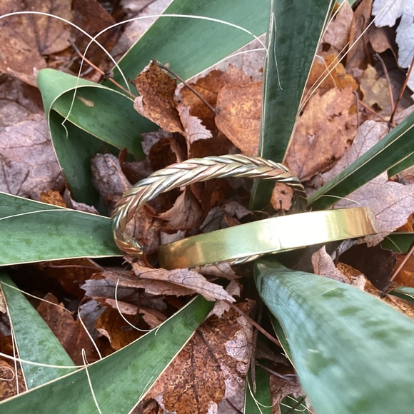 Sergio Lub Beautiful Set Of Brass Copper and Silver Bangle Cuff Bracelets - Picture 7 of 9
